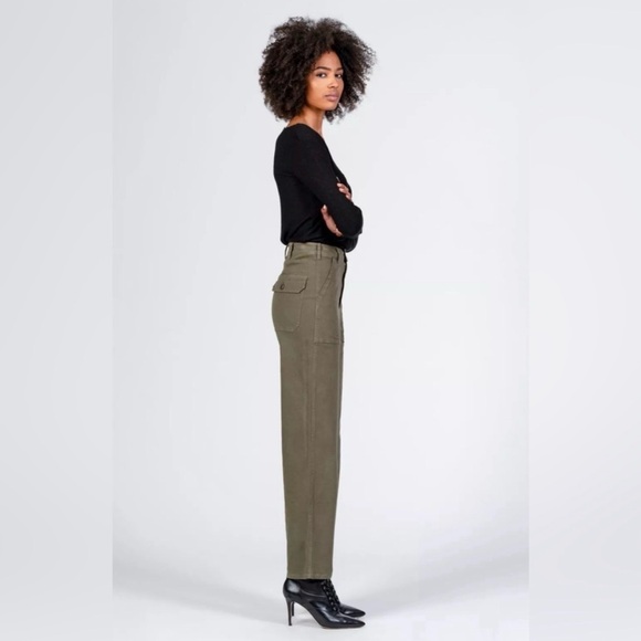 Black Orchid Military Wide Leg  Pants Army Green sz 25 - Picture 2 of 11